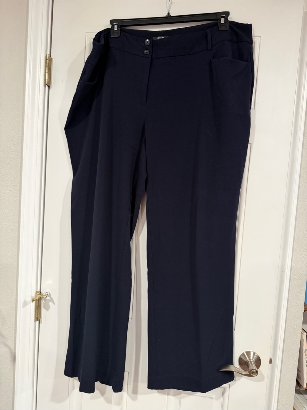 Alfani Navy Straight-Leg Dress Pants